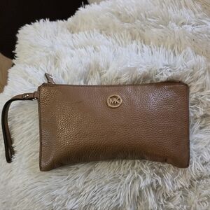 Michael Kors Tan Leather Wristlet